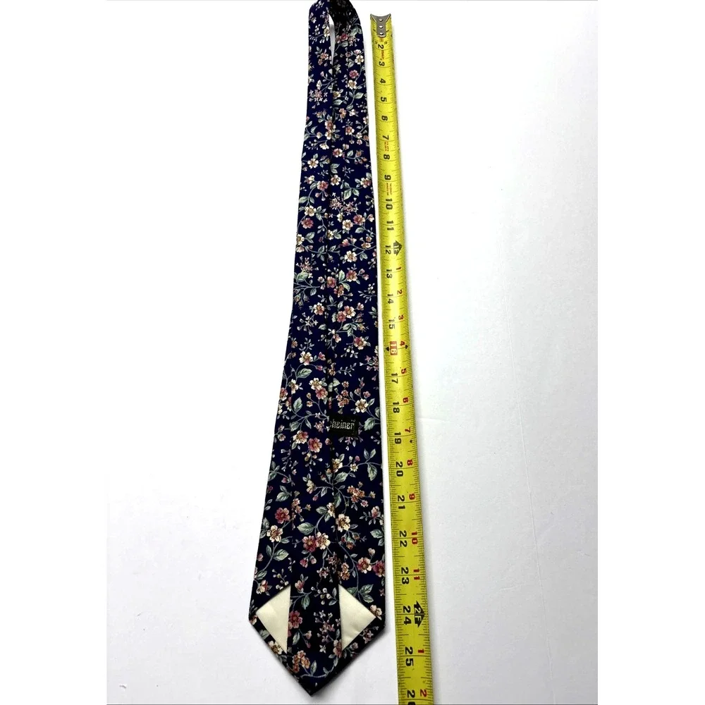Steve Scheiner Tie,Vintage Floral,100% Cotton,Dark &‎ Pastel Colors Blue Pink